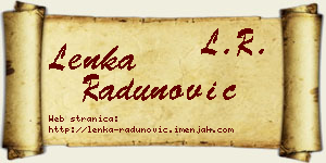 Lenka Radunović vizit kartica